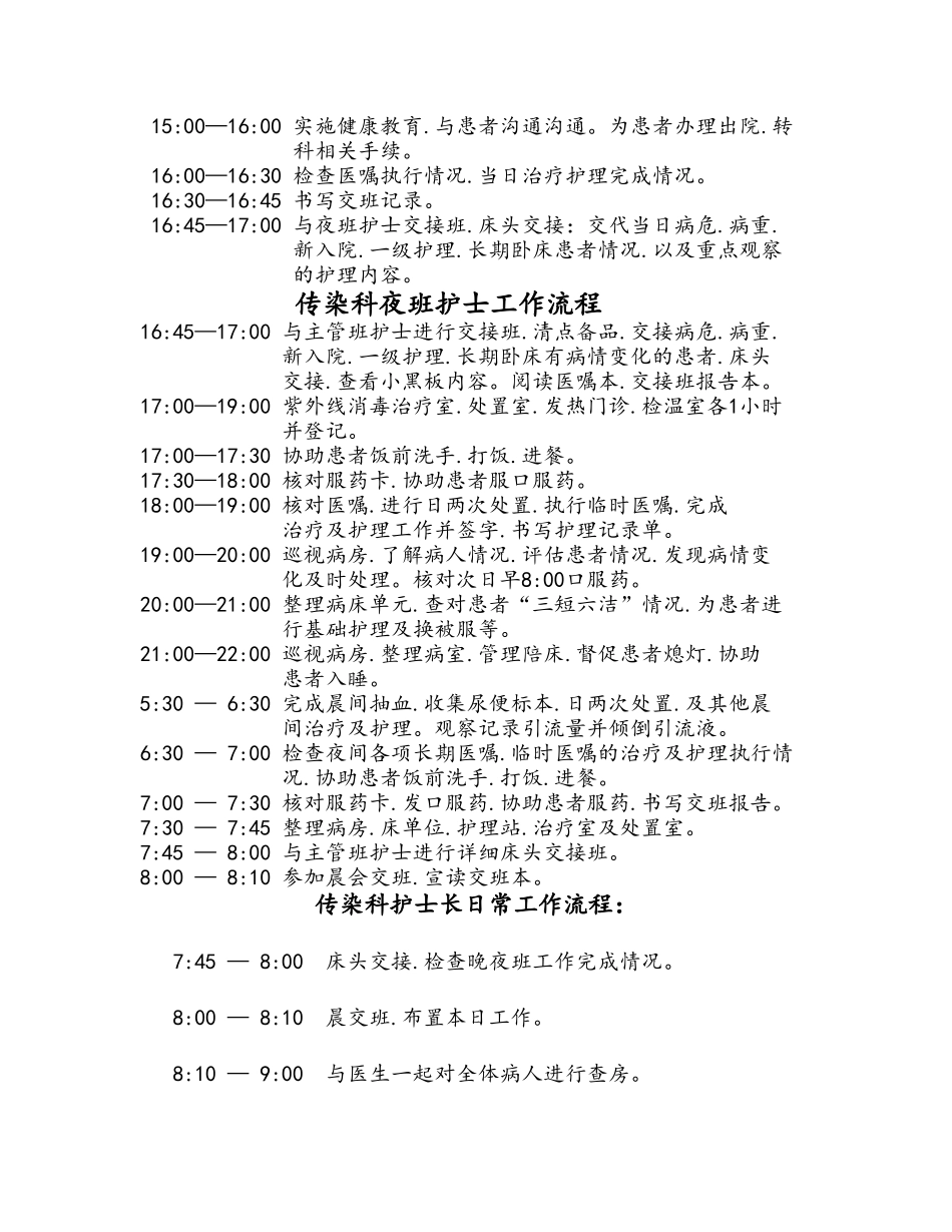 传染科各级的护理人员岗位职责说明_第3页