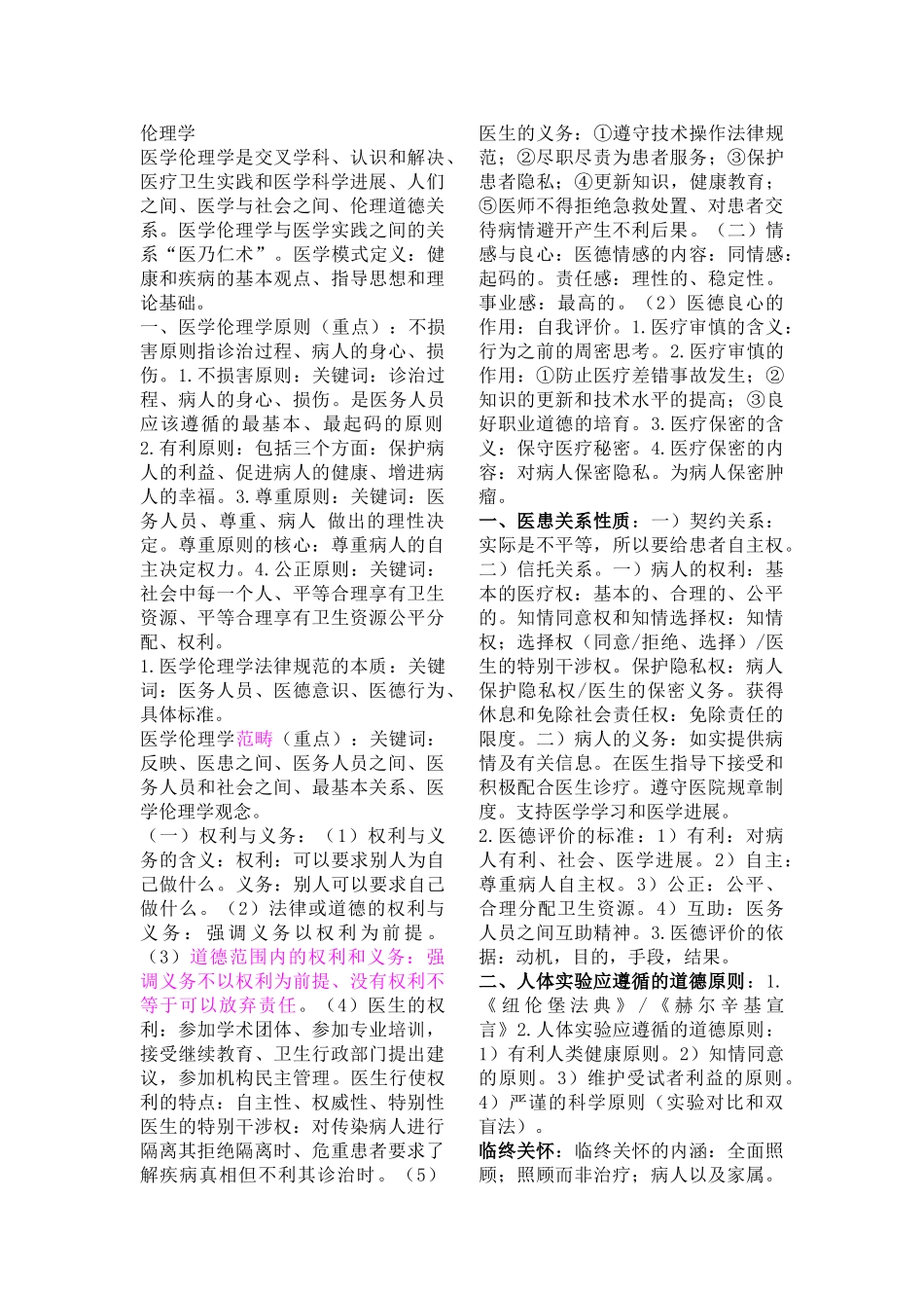 伦理学——执业医师资格_第1页