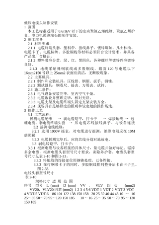 低压电缆头制作安装