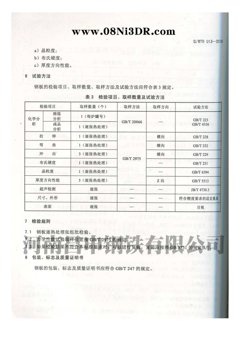 低温压力容器用08Ni3DR钢板_第3页