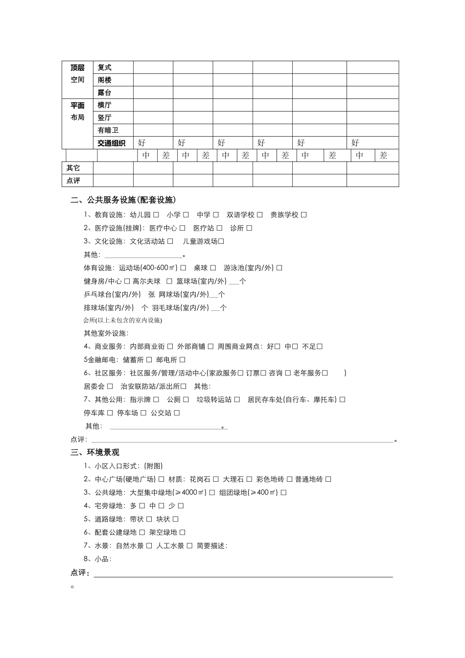 住宅产品调查表_第2页