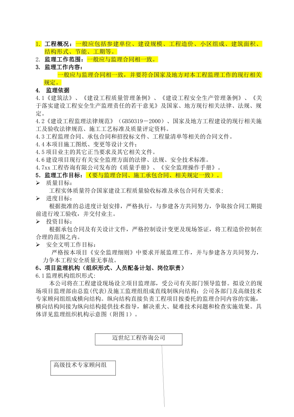 住宅工程监理规划编写范本_第3页