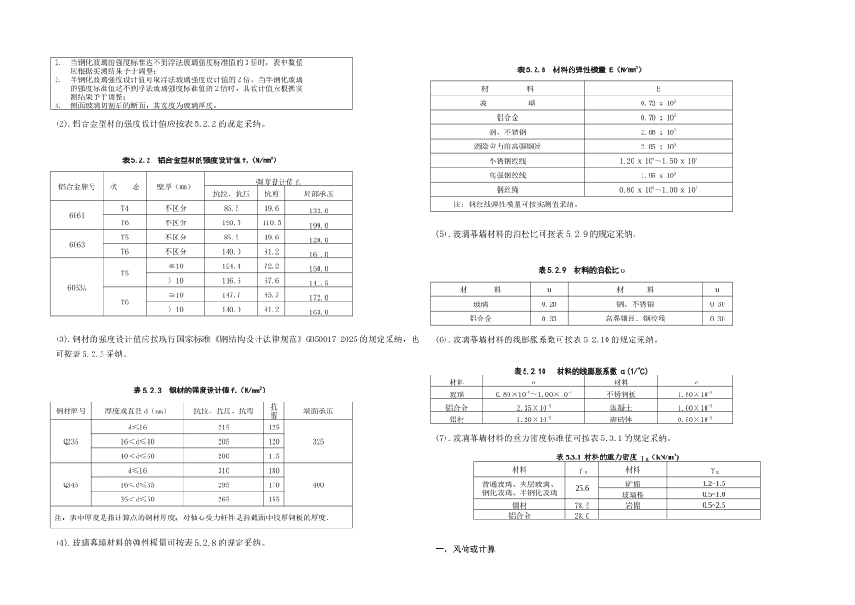 住宅楼130系列玻璃幕墙设计计算书_第3页