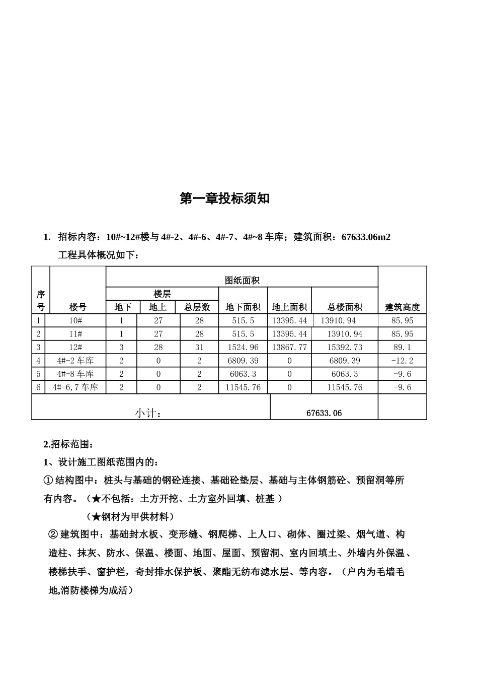住宅楼及车库建筑工程投标文件_第3页