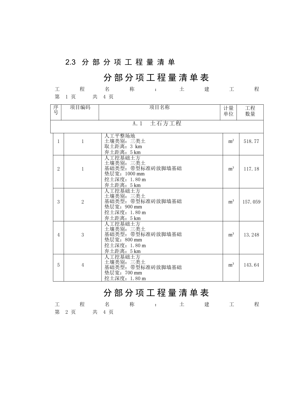 住宅楼土建工程量计算及清单编制实例_第3页