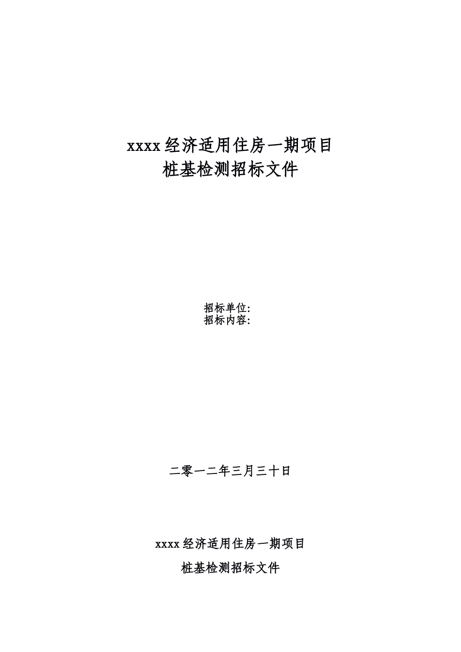 住宅楼桩基检测招标文件_第1页