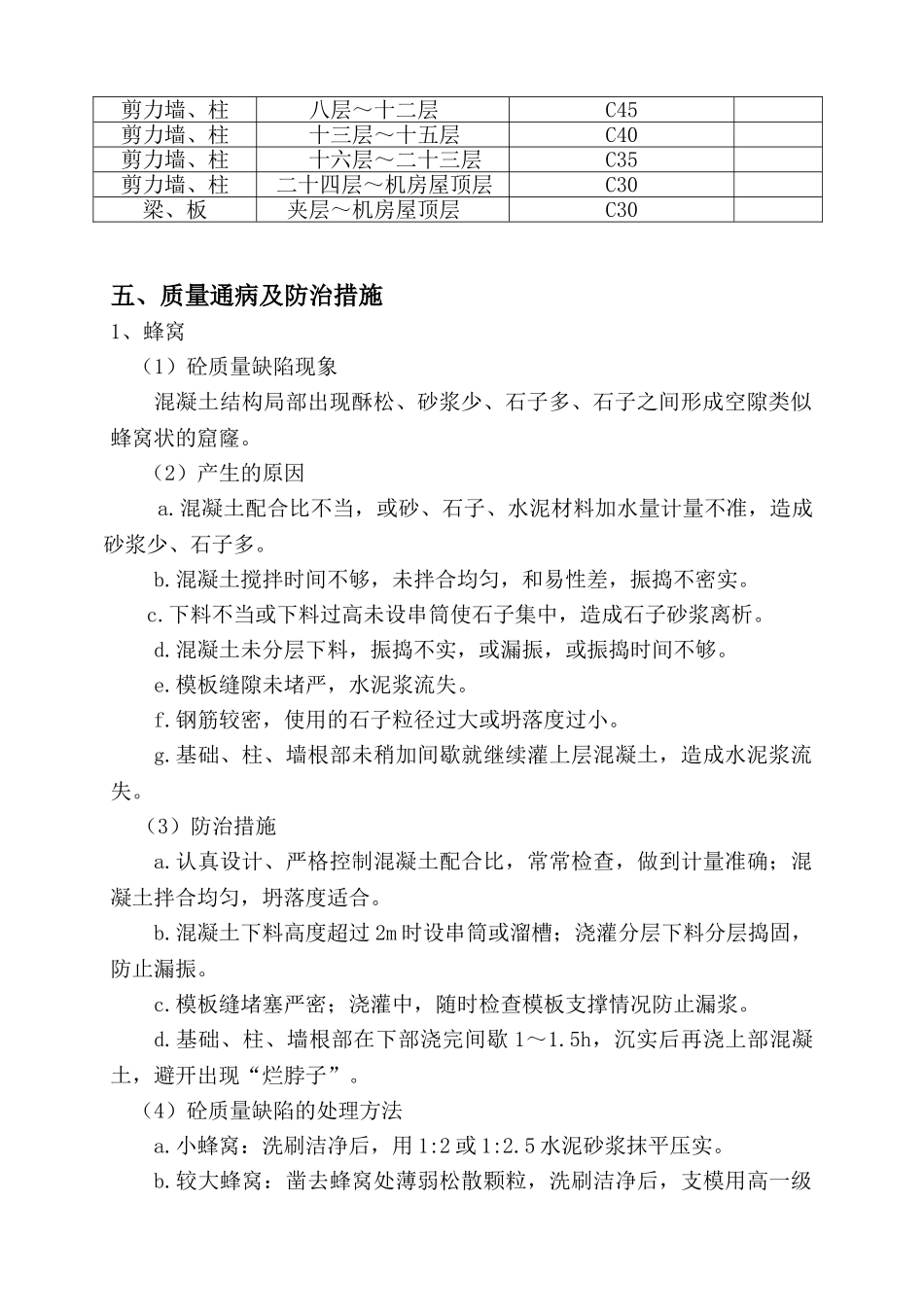 住宅楼混凝土工程质量问题处理方案_第2页