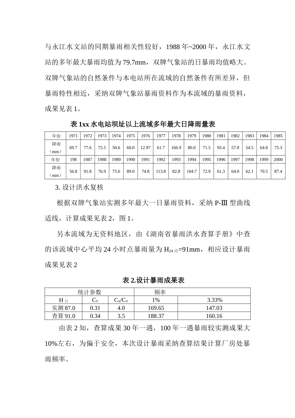 何家洞某电站洪水位复核报告_第3页