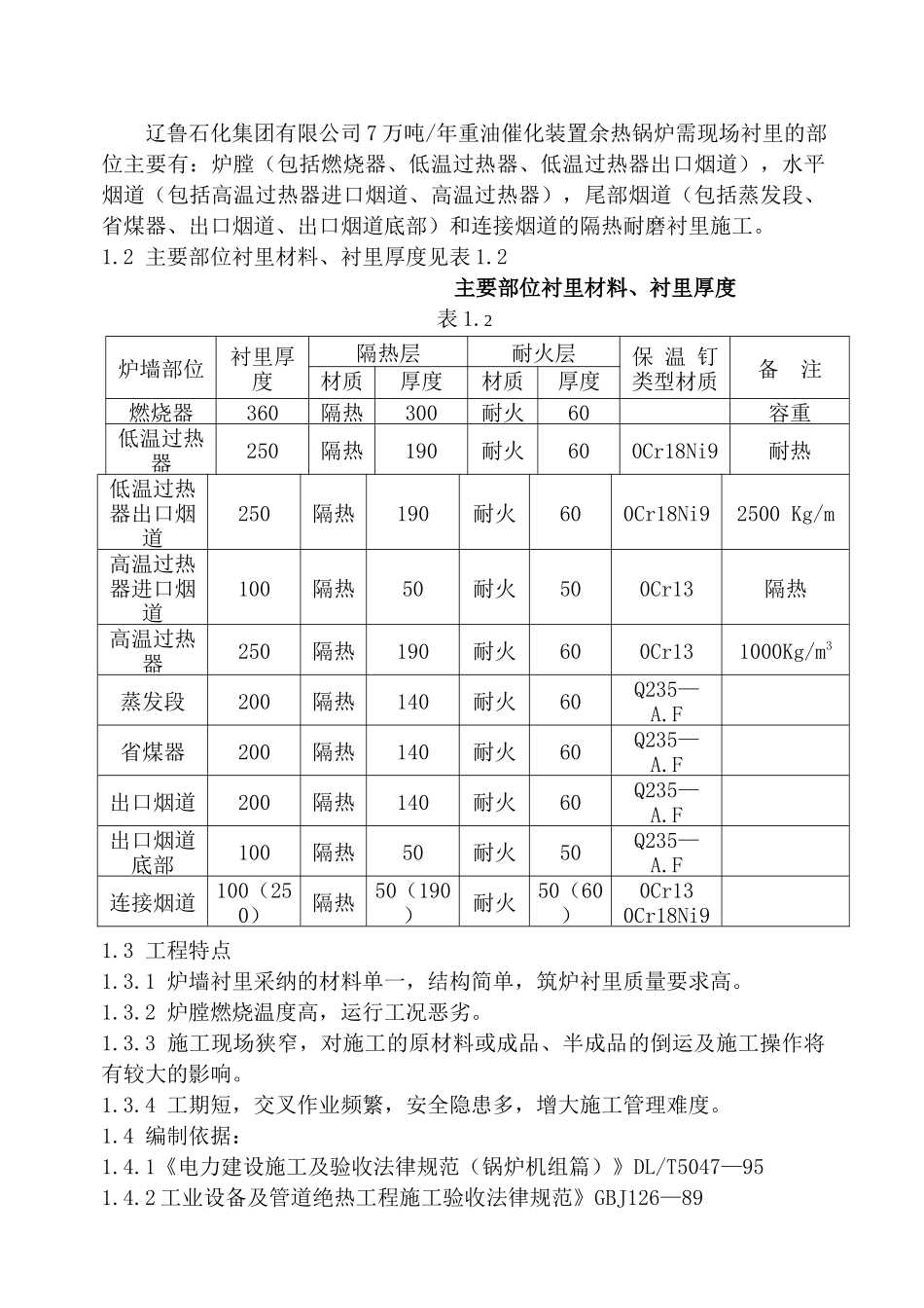 余热锅炉衬里施工方案_第2页