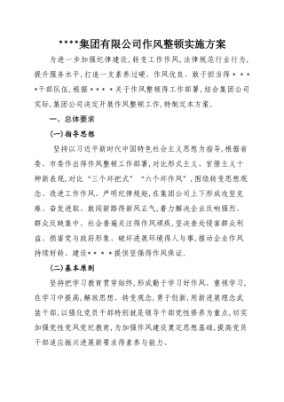 作风整顿实施方案