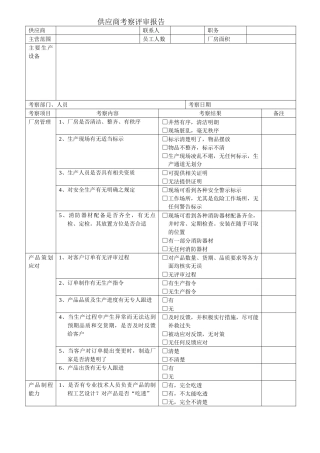 供应商考察评审报告