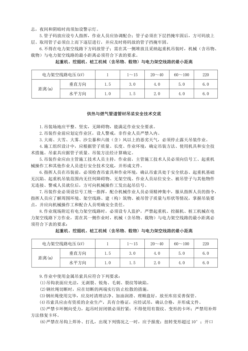 供热与燃气管道管材吊运施工安全技术交底-_第2页