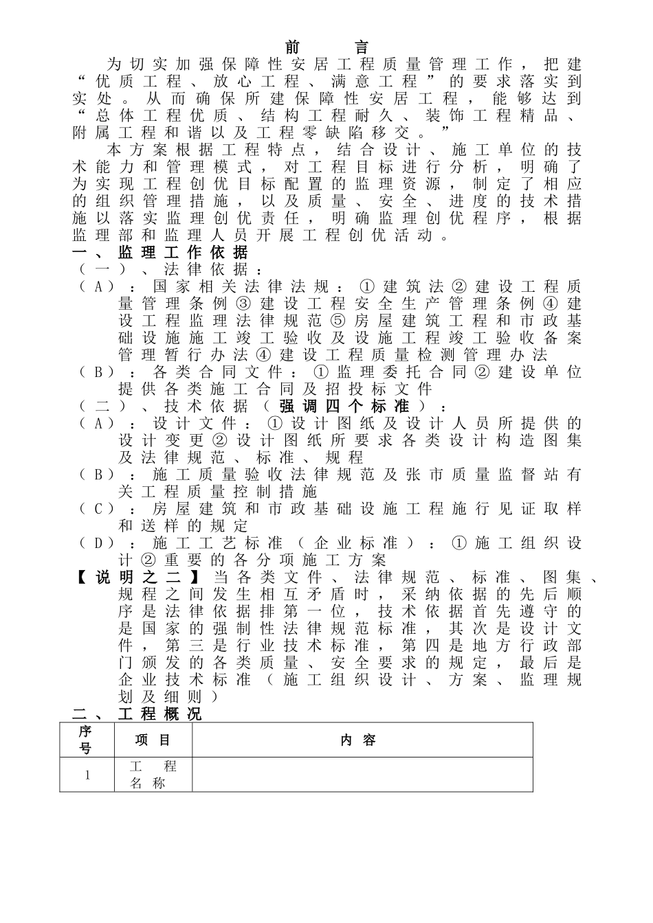 保障性安居工程监理创优方案范例_第1页