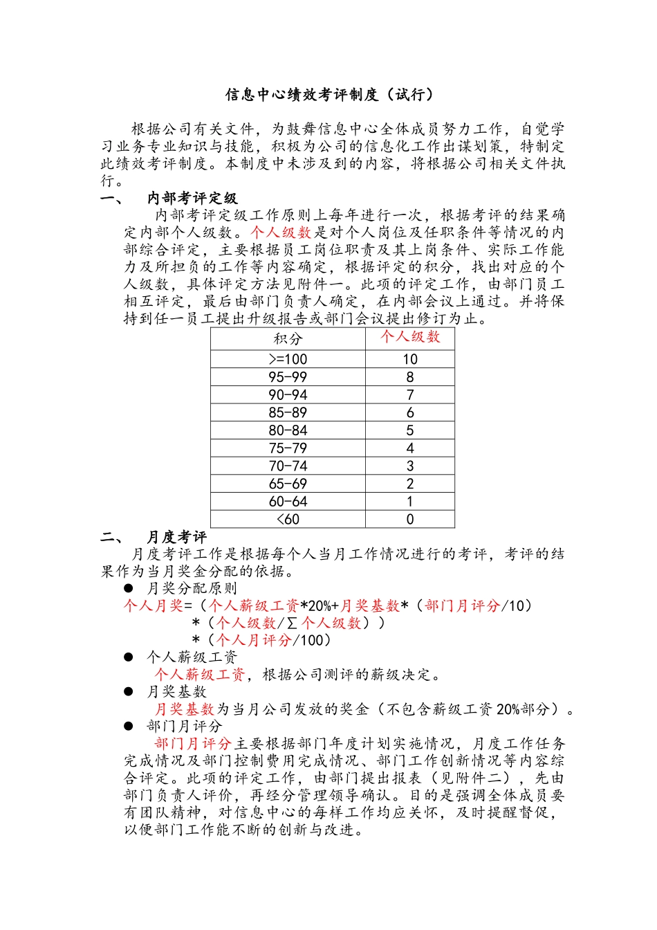 信息中心绩效考评制度1_第1页