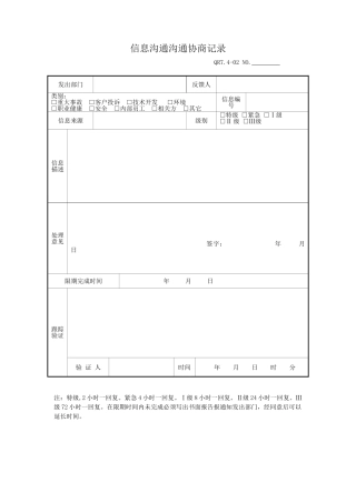 信息交流沟通协商记录