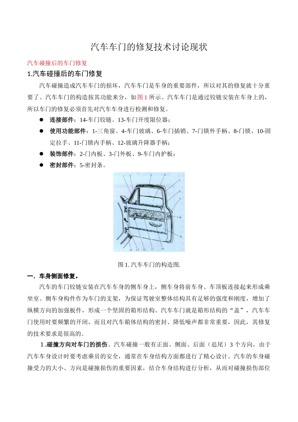 修复技术-常规钢板车门的修复_第1页
