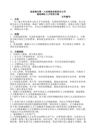 储备梯队人才培养方案