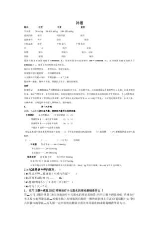 儿科学简答题：最全面收集-关于补液、肺炎