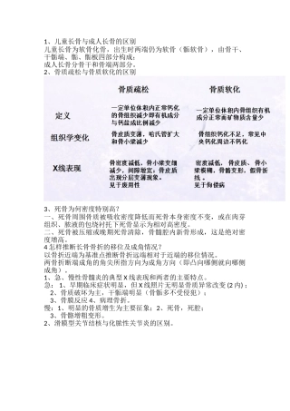 儿童长骨与成人长骨的区别