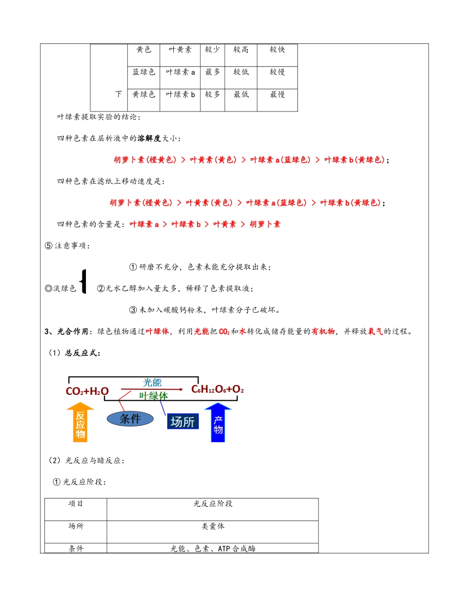 光合作用与呼吸作用复习讲义_第3页