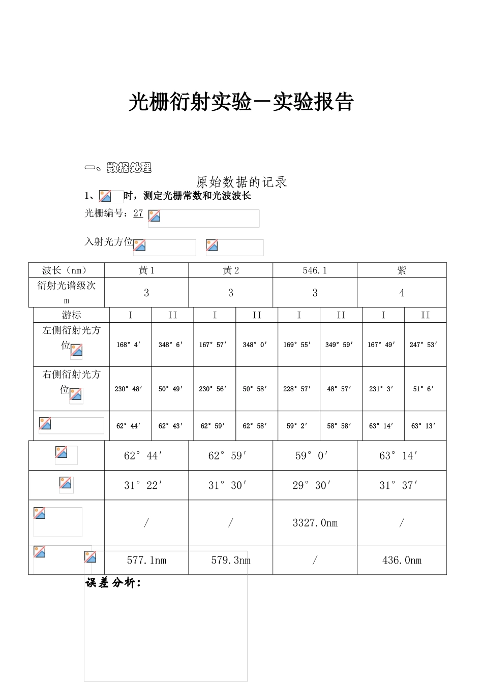 光栅衍射实验袁强_第1页