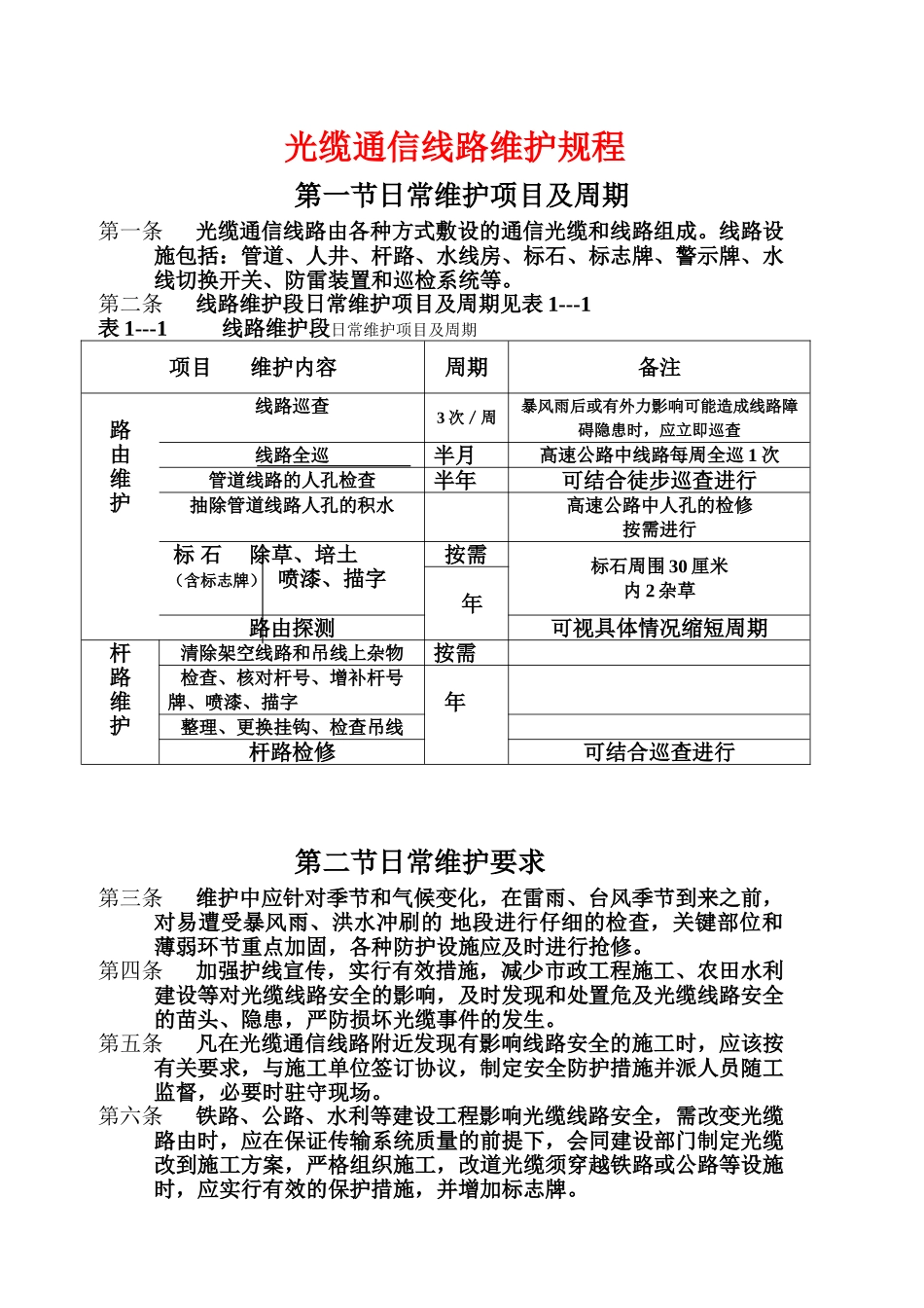 光缆通信线路维护规程_第1页