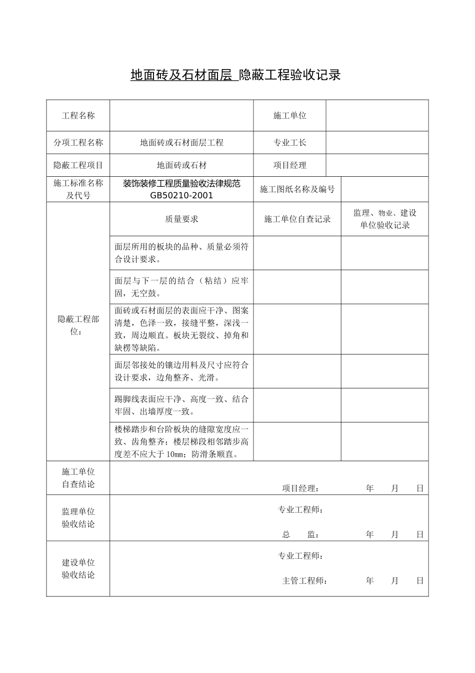 全套工程验收资料XXX装饰装修工程完整填写范例版_第1页
