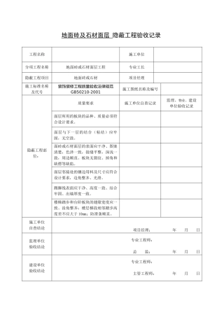 全套工程验收资料XXX装饰装修工程完整填写范例版