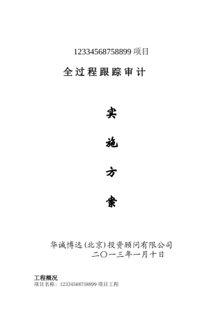 全过程跟踪审计实施方案