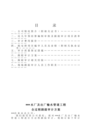 全过程跟踪审计方案