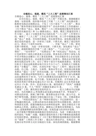 全镇连心、强基、模范“三大工程”进展情况汇报