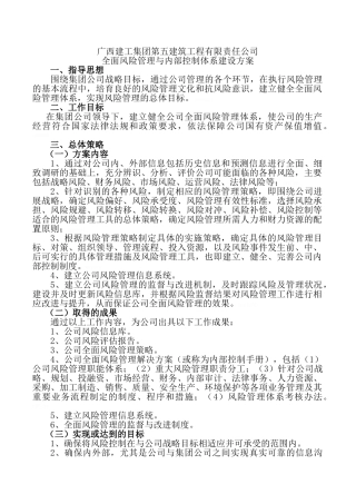 全面风险管理与内部控制体系建设