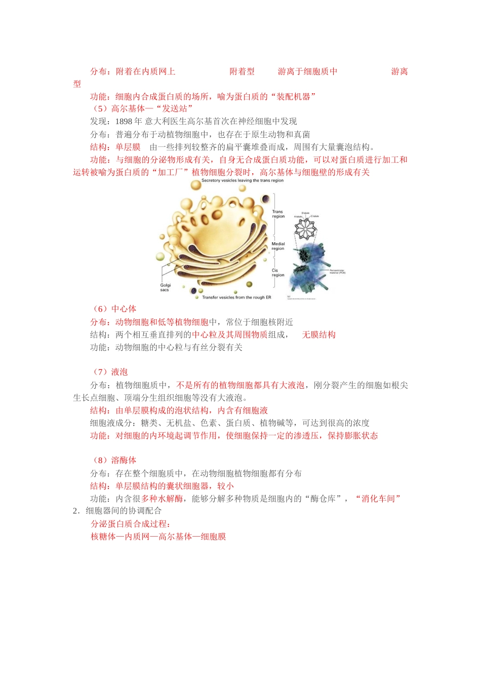 八大细胞器归纳总结_第2页