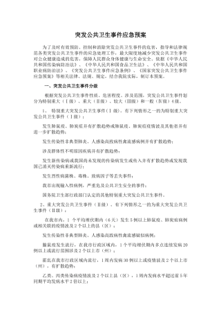 公共卫生部应急预案