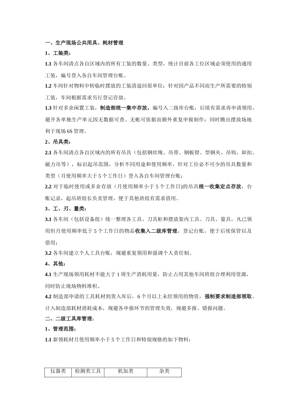 公共用具及二级库管理方案_第1页