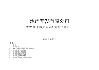公司2025年终奖金分配方案