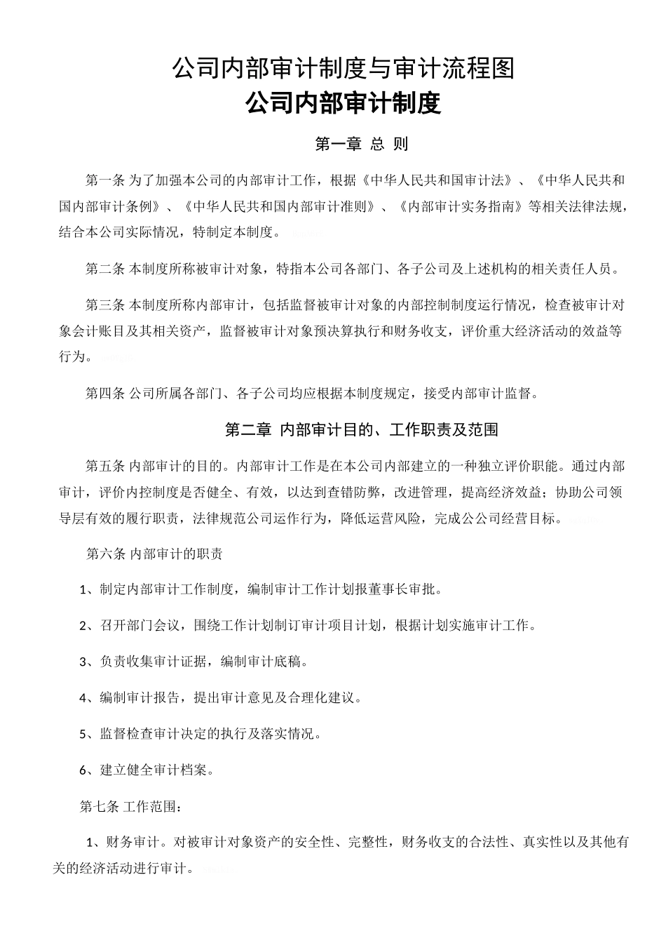 公司内部审计制度及流程图_第1页