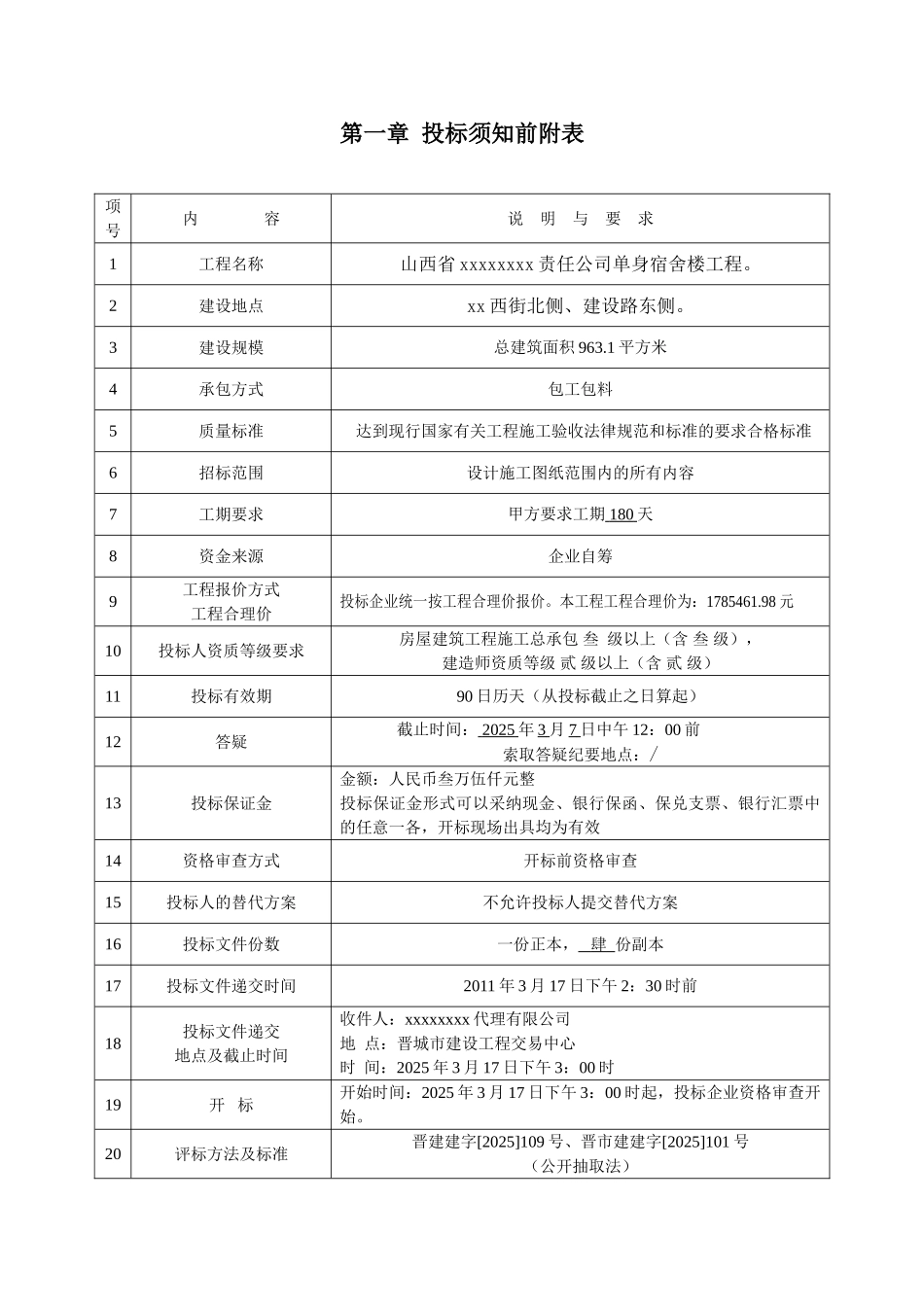 公司单身宿舍楼工程招标文件_第1页