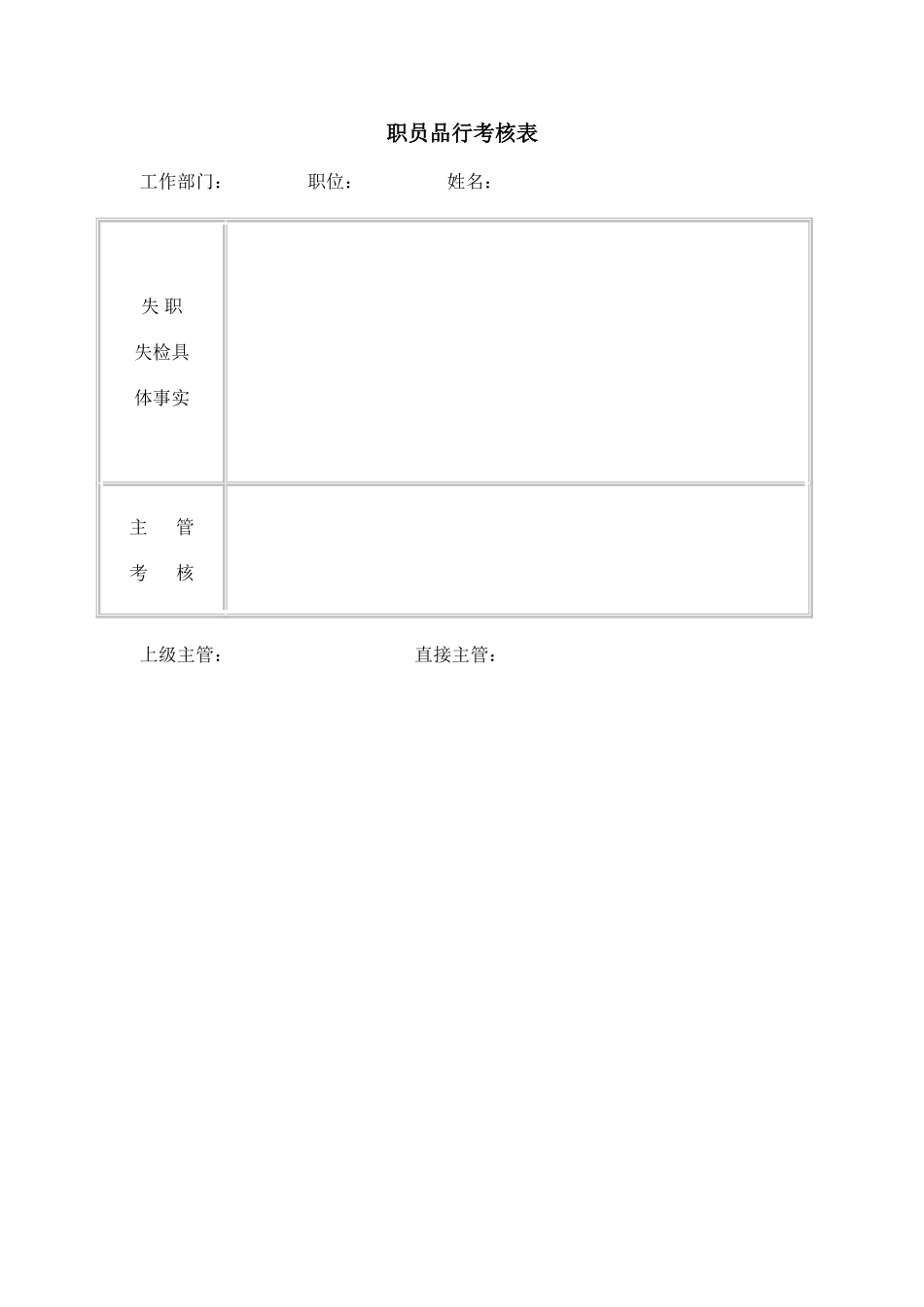 公司员工管理表格-职员品行考核表_第2页