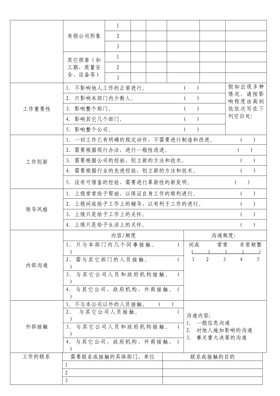 公司岗位分析调查问卷_第2页
