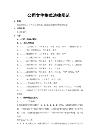 公司文件格式规范