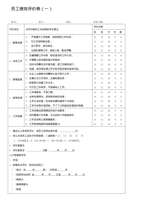 公司绩效考核范本大全参考