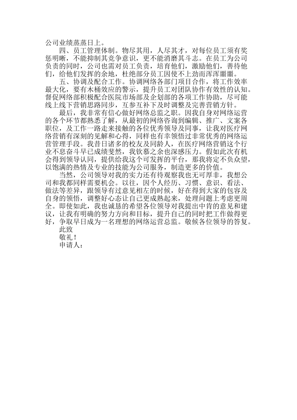 公司网络总监职位申请_第2页