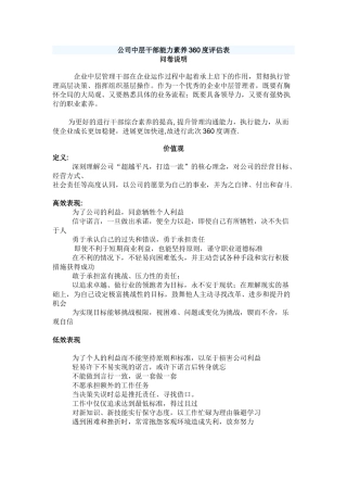 公司能力素质360度评估表