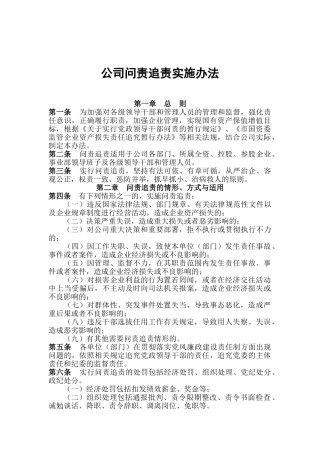 公司问责追责实施办法