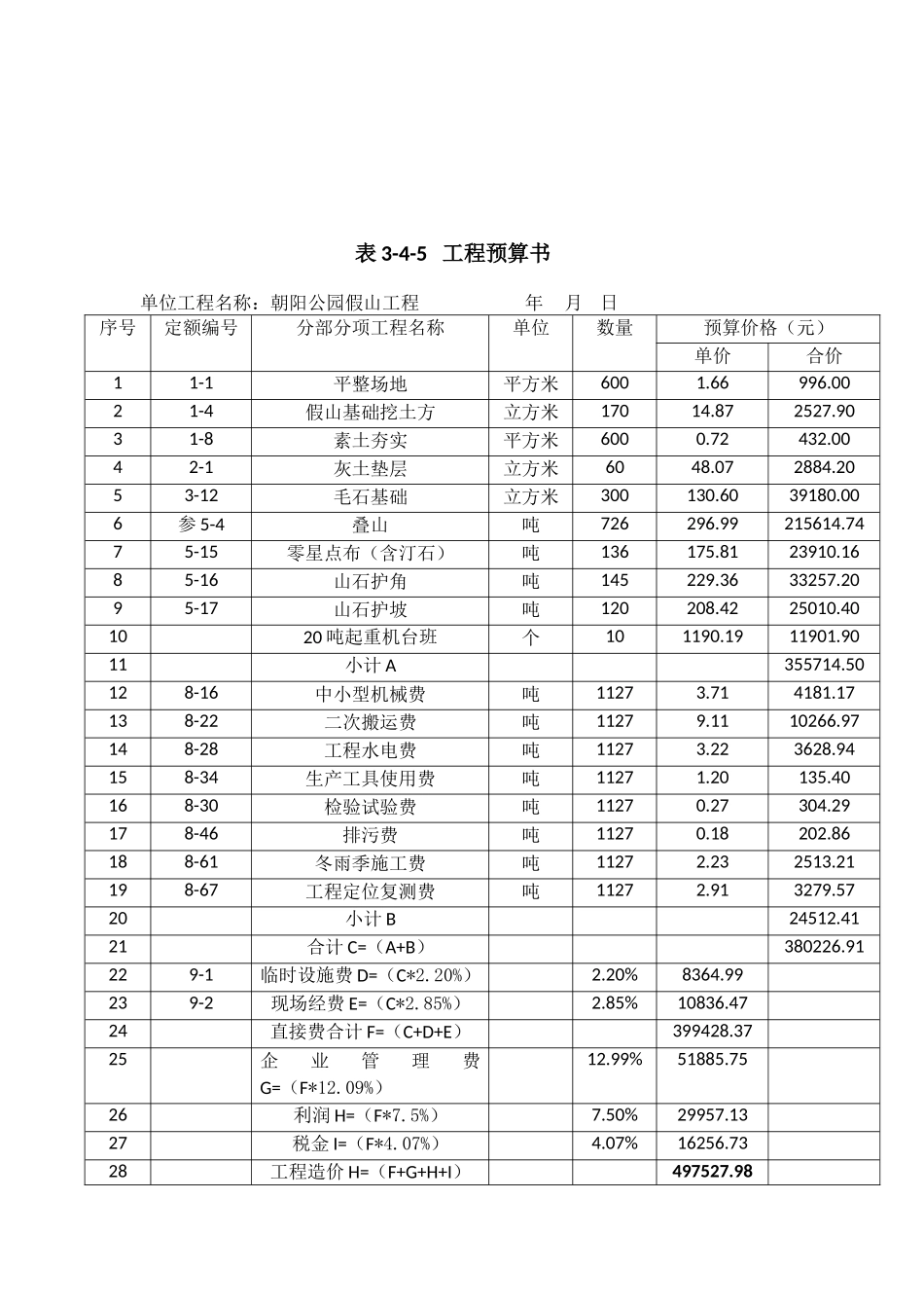 公园工程预算书实例_第3页