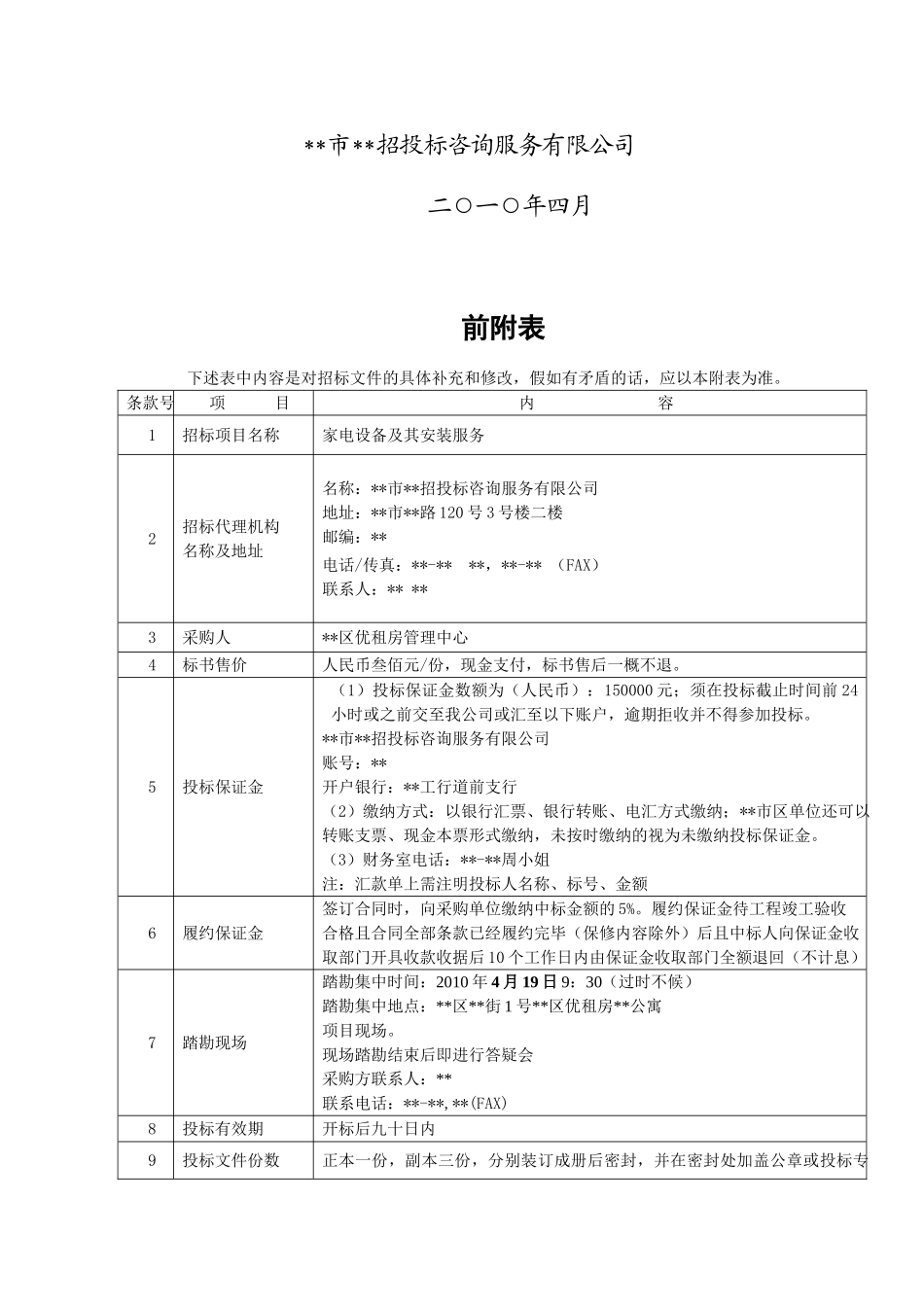 公寓家电设备及其安装服务招标文件_第2页