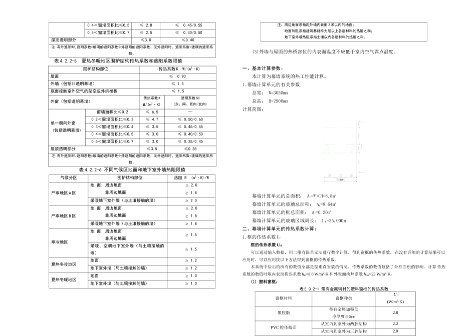 公寓楼全隐框玻璃幕墙节能设计计算书_第3页