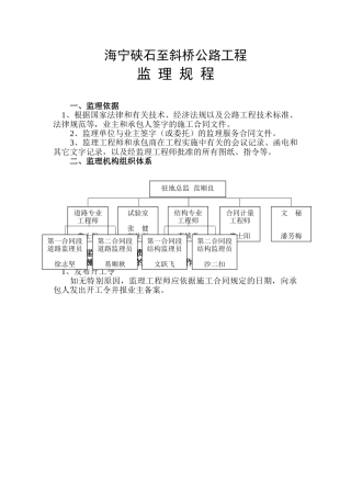 公路工程监理规程