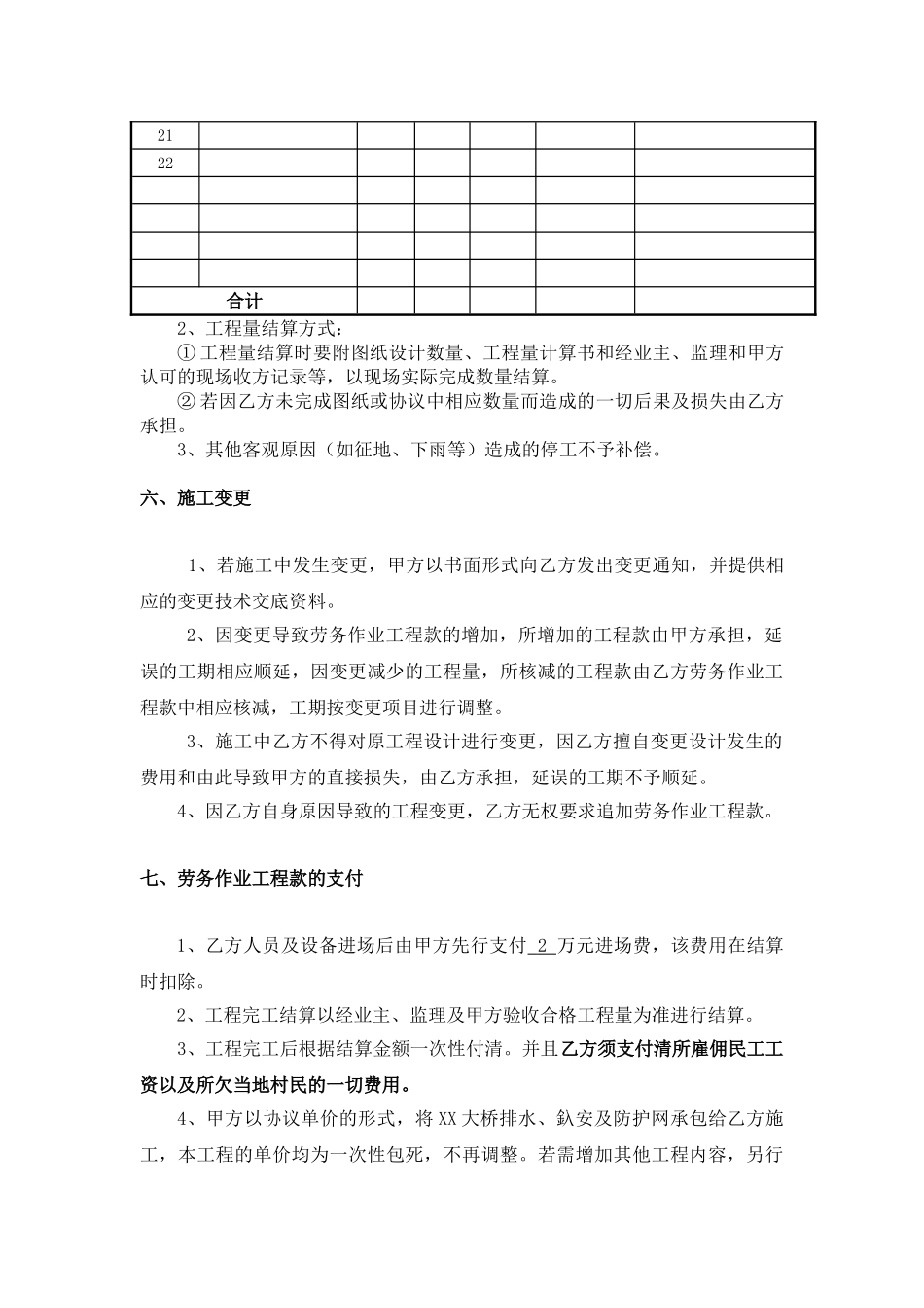 公路桥梁排水施工劳务协作协议书_第3页